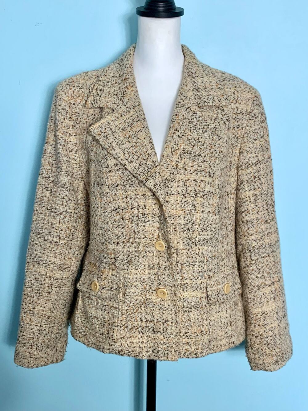 Talbots Tweed Wool Blend Blazer Size 16P